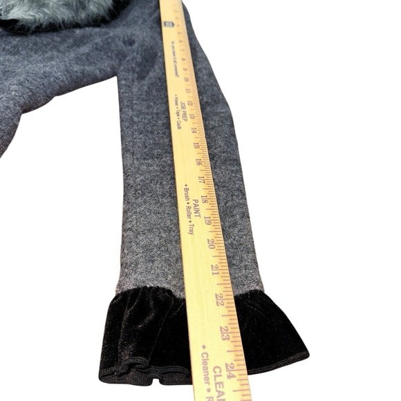 Roz & Ali WOMENS "M" PRE-OWNED Y2K Blazer 100% Wool‎ Faux Fur Ruffle Velvet Trim - Picture 12 of 14